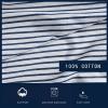 imageNautica  Twin XL Sheets Premium Cotton Percale Bedding Set Striped Bedding Set OekoTex Certified Beaux Stripe Blue Twin XLColeridge Stripe Blue