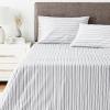 imageNautica  Twin XL Sheets Premium Cotton Percale Bedding Set Striped Bedding Set OekoTex Certified Beaux Stripe Blue Twin XLColeridge Stripe Charcoal