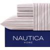 imageNautica  Twin XL Sheets Premium Cotton Percale Bedding Set Striped Bedding Set OekoTex Certified Beaux Stripe Blue Twin XLColeridge Stripe Red