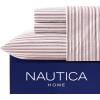 imageNautica  Twin XL Sheets Premium Cotton Percale Bedding Set Striped Bedding Set OekoTex Certified Beaux Stripe Blue Twin XLColeridge Stripe Red
