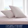 imageNautica  Twin XL Sheets Premium Cotton Percale Bedding Set Striped Bedding Set OekoTex Certified Beaux Stripe Blue Twin XLColeridge Stripe Red