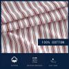 imageNautica  Twin XL Sheets Premium Cotton Percale Bedding Set Striped Bedding Set OekoTex Certified Beaux Stripe Blue Twin XLColeridge Stripe Red