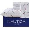 imageNautica  Twin XL Sheets Premium Cotton Percale Bedding Set Striped Bedding Set OekoTex Certified Beaux Stripe Blue Twin XLHigh Surf NavyRed