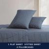 imageNautica  Twin XL Sheets Premium Cotton Percale Bedding Set Striped Bedding Set OekoTex Certified Beaux Stripe Blue Twin XLMerrick Stripe Beige