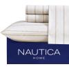 imageNautica  Twin XL Sheets Premium Cotton Percale Bedding Set Striped Bedding Set OekoTex Certified Beaux Stripe Blue Twin XLMerrick Stripe Beige