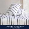imageNautica  Twin XL Sheets Premium Cotton Percale Bedding Set Striped Bedding Set OekoTex Certified Beaux Stripe Blue Twin XLMerrick Stripe Beige