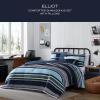 imageNautica  TwinTwin XL Bed Set Reversible Comforter with Matching Shams Bed Sheets and Laundry Bag Dorm Essentials Captains BlueGreenElliot Blue