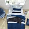 imageNautica  TwinTwin XL Bed Set Reversible Comforter with Matching Shams Bed Sheets and Laundry Bag Dorm Essentials Captains BlueGreenHeathered Block Flagstone