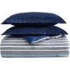 imageNautica  TwinTwin XL Bed Set Reversible Comforter with Matching Shams Bed Sheets and Laundry Bag Dorm Essentials Captains BlueGreenHeathered Block Flagstone