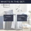 imageNautica  TwinTwin XL Bed Set Reversible Comforter with Matching Shams Bed Sheets and Laundry Bag Dorm Essentials Captains BlueGreenHeathered Block Grey