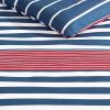 imageNautica  TwinTwin XL Bed Set Reversible Comforter with Matching Shams Bed Sheets and Laundry Bag Dorm Essentials Captains BlueGreenKennedy Stripe Navy