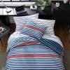 imageNautica  TwinTwin XL Bed Set Reversible Comforter with Matching Shams Bed Sheets and Laundry Bag Dorm Essentials Captains BlueGreenKennedy Stripe Navy