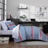 imageNautica  TwinTwin XL Bed Set Reversible Comforter with Matching Shams Bed Sheets and Laundry Bag Dorm Essentials Captains BlueGreenKennedy Stripe Navy