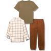 imageNautica Baby Boys 3pc Woven Shirt Pant SetGrape LeafFarina HeatherCrew Brown