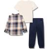 imageNautica Baby Boys 3pc Woven Shirt Pant SetVanilla Ice PlaidNavy Blazer