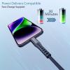 imageNautica C65 Charging Cable USB A to Lightning Cable for UltraFast Charging Durable Braided Design 12W 480 MbpsNavy