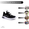 imageNautica Kids Athletic SlipOn Sneakers  Comfortable Bungee Running Shoes for Boys and Girls  Stylish and Supportive Footwear for Active Kids Big KidLittle KidToddlerBlack White