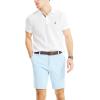 imageNautica Mens Classic Fit Flat Front Stretch Solid Chino 85quot Deck ShortsNoon Blue