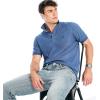 imageNautica Mens Classic Short Sleeve Solid Performance Deck Polo ShirtAlaskan Blue