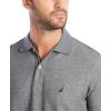 imageNautica Mens Classic Short Sleeve Solid Performance Deck Polo ShirtCharcoal Heather