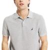 imageNautica Mens Classic Short Sleeve Solid Performance Deck Polo ShirtGrey Heather