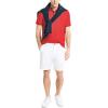 imageNautica Mens Classic Short Sleeve Solid Performance Deck Polo ShirtNautica Red