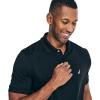 imageNautica Mens Classic Short Sleeve Solid Performance Deck Polo ShirtNavtech Performance Black