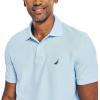 imageNautica Mens Classic Short Sleeve Solid Performance Deck Polo ShirtNoon Blue