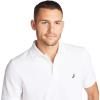 imageNautica Mens Classic Short Sleeve Solid Performance Deck Polo ShirtWhite Basic Polo