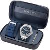 imageNautica Mens NAPCWS305 Clearwater Beach Recycled 85 Stainless Steel Bracelet ampamp Silicone Strap Watch
