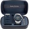imageNautica Mens NAPNOS304 One Recycled 85 Stainless Steel Bracelet ampamp Blue Silicone Strap Watch
