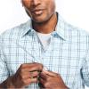 imageNautica Mens Navtech Slim Fit Plaid ShortSleeve ShirtSoft Blue