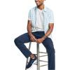 imageNautica Mens Navtech Slim Fit Plaid ShortSleeve ShirtSoft Blue