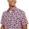 imageNautica Mens Printed Poplin ShortSleeve ShirtDreamy CoralsDreamy Coral