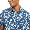 imageNautica Mens Printed Poplin ShortSleeve ShirtDreamy CoralsEstate Blue