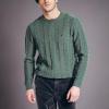 imageNautica Mens Sustainably Crafted CableKnit Crewneck SweaterArtic Fern