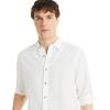 imageNautica Mens Sustainably Crafted Classic Fit Linen ShirtDeck Bright White
