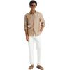 imageNautica Mens Sustainably Crafted Classic Fit Linen ShirtDeck Coconut Shell