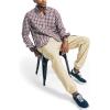 imageNautica Mens WrinkleResistant Plaid Wear to Work ShirtShipwreck Burgundy