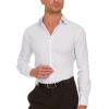 imageNautica Slim Fit Mens Dress Shirts Long Sleeve Performance Polyester Fabric Wrinkle Free 4Way StretchWhite  Mini Blue Dots