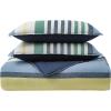 imageNautica  Twin Comforter Set Reversible Cotton Bedding with Matching Sham Medium Weight for Year Round Use Dorm Essentials OekoTex Certified Dover BlueQueen