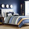 imageNautica  Twin Comforter Set Reversible Cotton Bedding with Matching Sham Medium Weight for Year Round Use Dorm Essentials OekoTex Certified Dover BlueKing