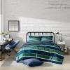 imageNautica  TwinTwin XL Bed Set Reversible Comforter with Matching Shams Bed Sheets and Laundry Bag Dorm Essentials Captains BlueGreenBellecastle Bay PineNavy