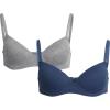Medium Grey Heather/Vintage Indigo- 2pk Molded Rib