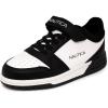imageNautica Kids Boys LaceUp Fashion Sneakers LowTop Dress Shoes for Youth  Big KidLittle KidWhite Black Rooney