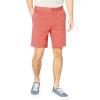 imageNautica Mens Classic Fit Flat Front Stretch Solid Chino 85quot Deck ShortsMineral Red