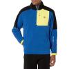 imageNautica Mens Competition Sustainably Crafted QuarterZip MixedMedia PulloverBright Cobalt