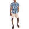 imageNautica Mens Printed Poplin ShortSleeve ShirtDreamy CoralsEstate Blue
