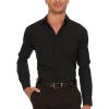 imageNautica Regular Fit Long Sleeve Button Down Dress Shirts for Men  Wrinkle Free Long Sleeve Shirt Mens Formal 4Way StretchBlack