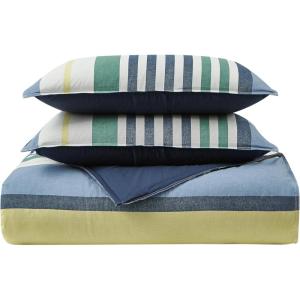 imageNautica  Twin Comforter Set Reversible Cotton Bedding with Matching Sham Medium Weight for Year Round Use Dorm Essentials OekoTex Certified Dover BlueQueen